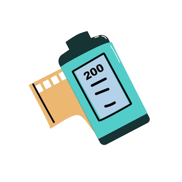 90s retro element film vector illustration for camera with negative