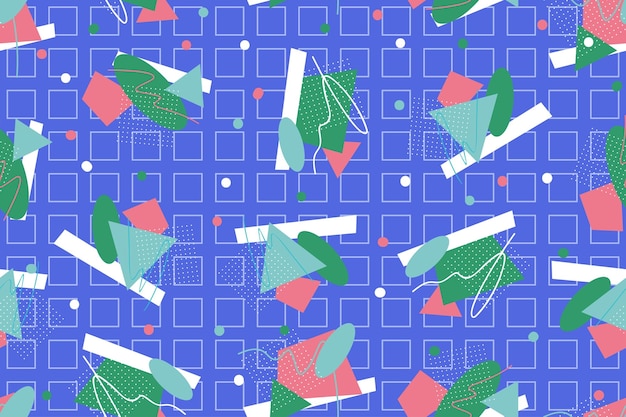 Vector 90s seamless pattern colourful memphis style retro background or retro 80s wallpaper vector_148