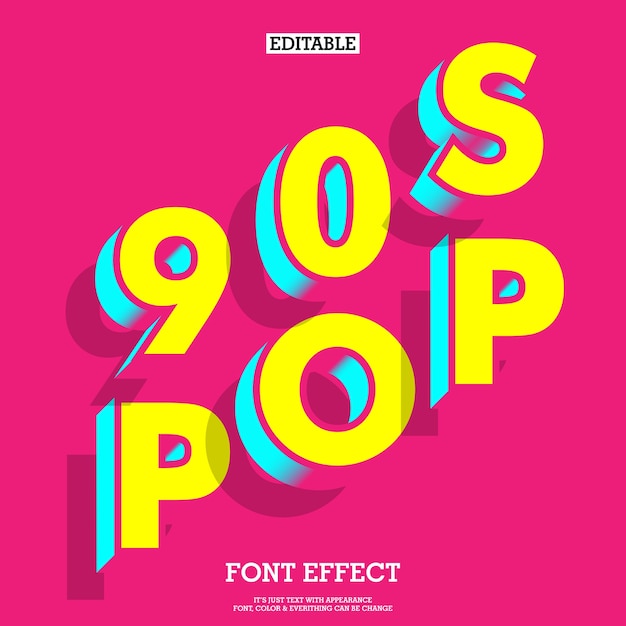 Effetto font in stile anni '90 con un look semplice e moderno