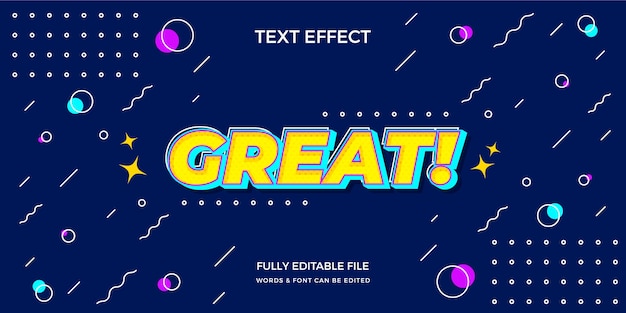 Vector 90s text effect