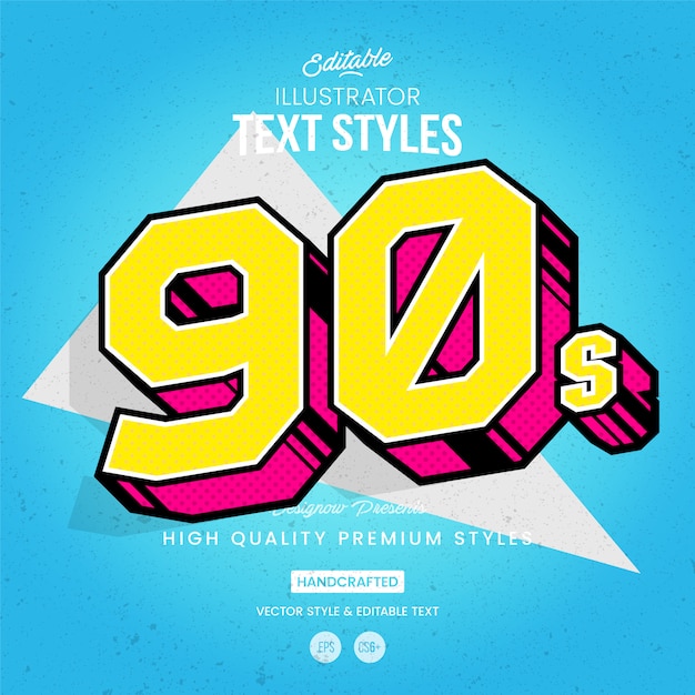 Vector 90s text style