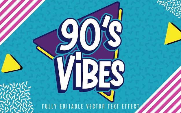 Vector 90s theme text effect