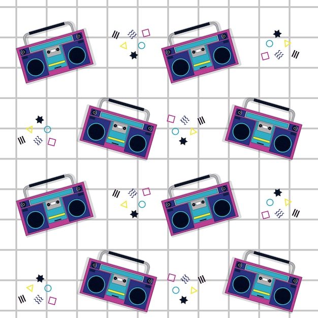 Vector 90s vintage pattern background