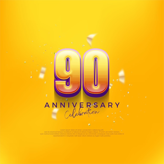 90th anniversary celebration design Premium vector editable design Premium vector background for greeting and celebration
