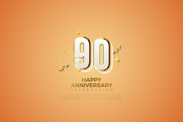 90th anniversary with modern desgn number