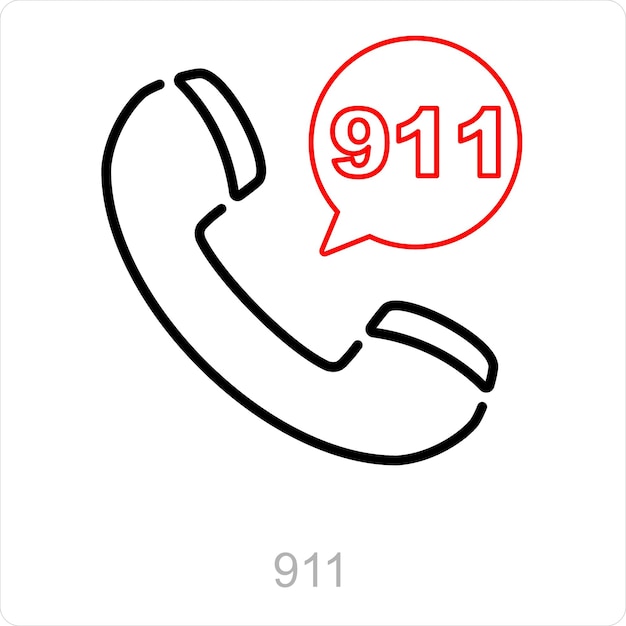 911- en noodsituatie-icon-concept