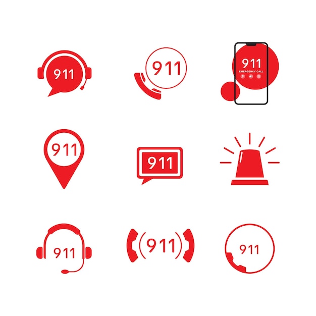 911 Noodgevallen Vector pictogram ontwerp illustratie sjabloon