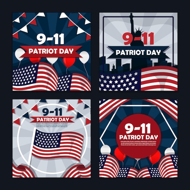 911 애국자의 날 축제 소셜 미디어 게시물 템플릿