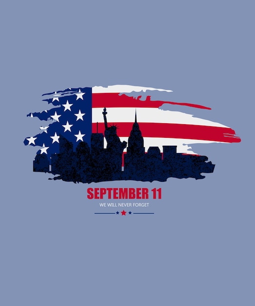 911 patriotdagillustratie met vlag van de VS