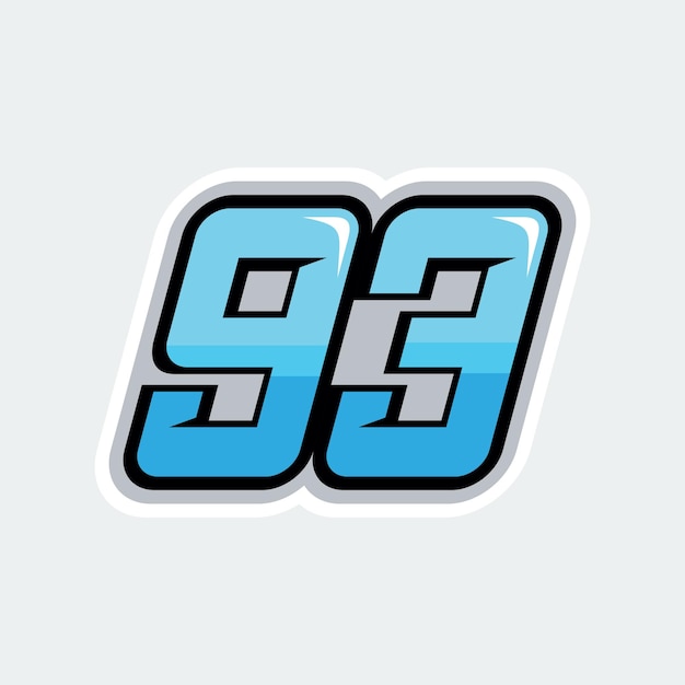 93 racing numbers logo vector