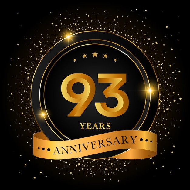 Vector 93 years anniversary golden anniversary celebration template design vector illustrations