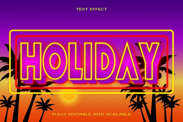 94Holiday editable Text effect 3 dimension emboss neon style