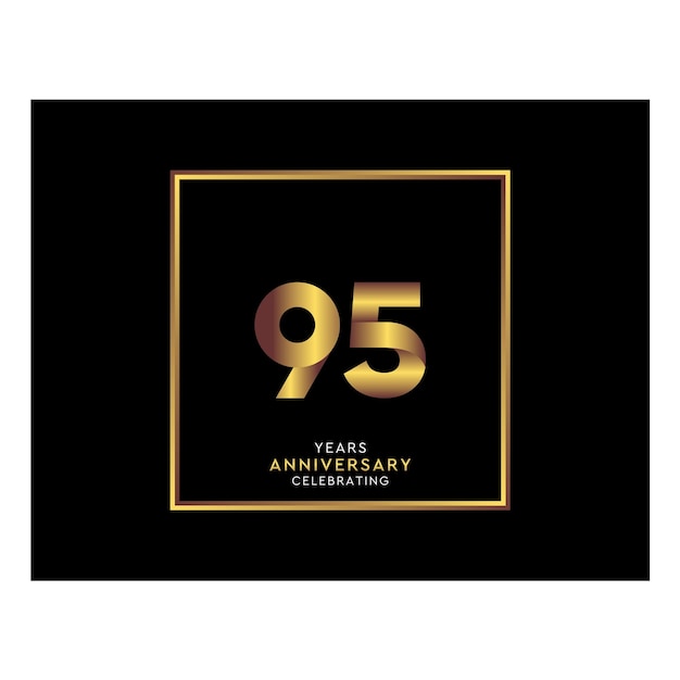 Anniversario di 95 anni con quadrato color oro