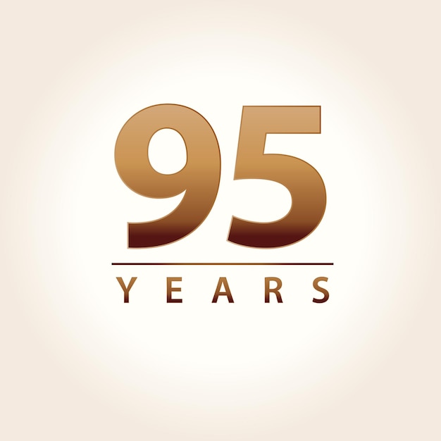 95 years for celebration events anniversary commemorative date brown ninety five logo