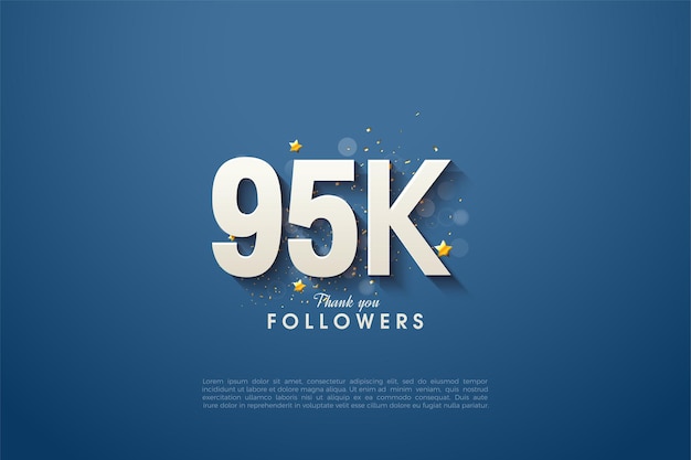 95k followers with luxury figures on navy blue background