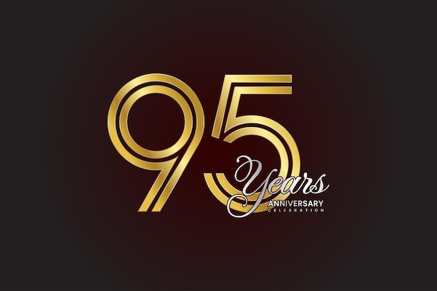 95th anniversary logo with a golden number and silver text