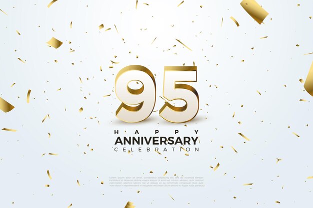 95° anniversario con numeri di celebrazione realistici