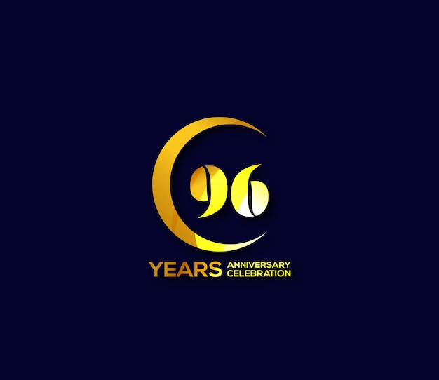 96 years anniversary celebration logotype with modern gold Mix color Circle logo Design Concept