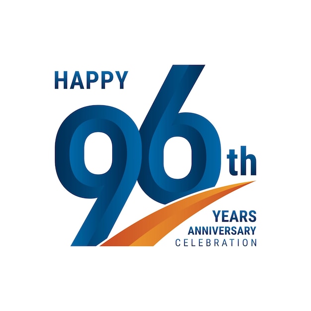 96e verjaardagslogo Perfect logo-ontwerp voor jubileumviering vectorillustratie