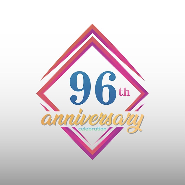 96th years anniversary celebration logotype. Set of anniversary design template. vector design.