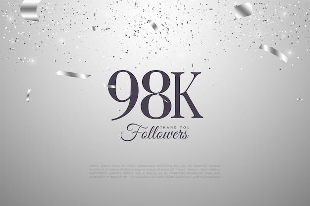 98k follower con numeri su sfondo argento