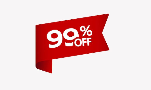 99 Discount offer price label Red price tag for online stores