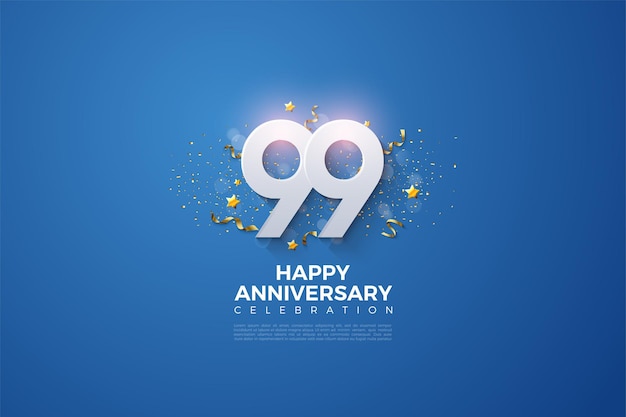99-jarig jubileum met nummers en feestfestiviteiten
