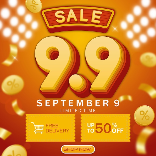 99 online sale banner template on yellow color