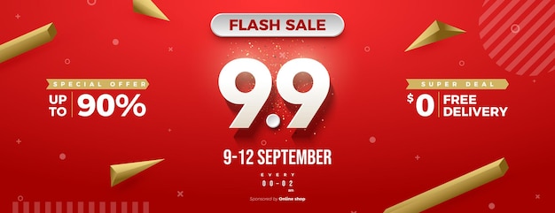 99 sale and limited special offer with red background