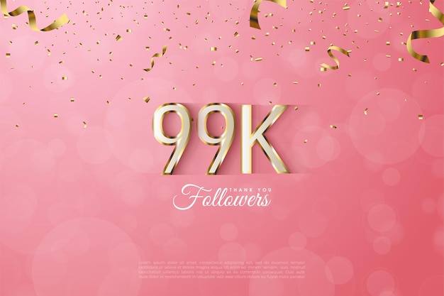 99k follower con bordo numerato in oro fantasia