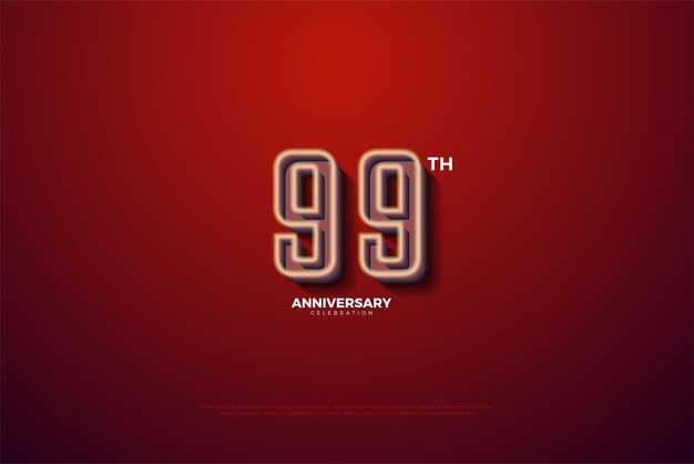 유백색 테두리가 있는 99주년