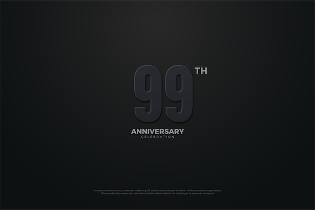 어둠 속에서 숫자 삽화가 있는 99주년