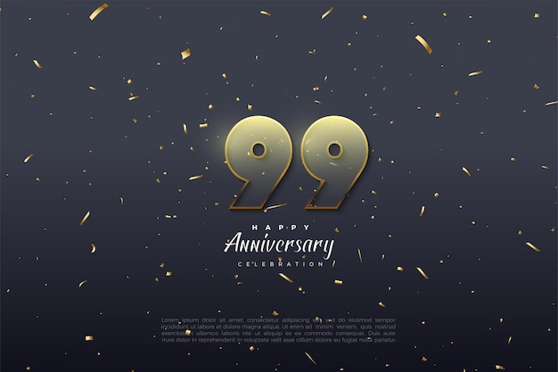 99th Anniversary with transparent numbers