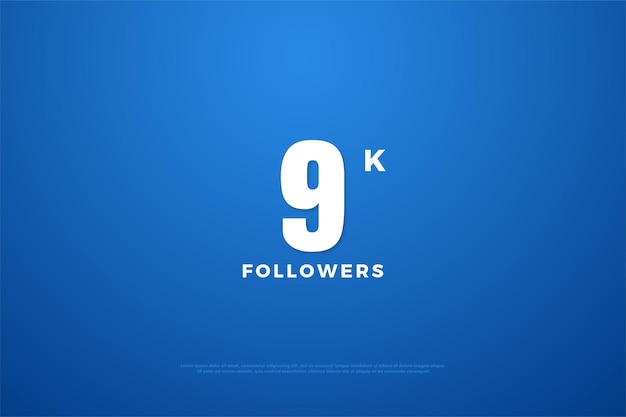 Vector 9k followers with a simple design