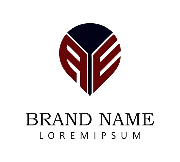 Шаблон дизайна логотипа a и e letter