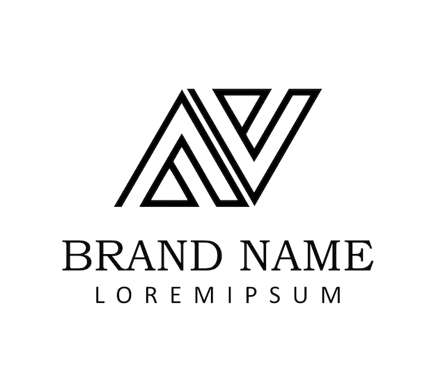 Шаблон дизайна логотипа a и v letter