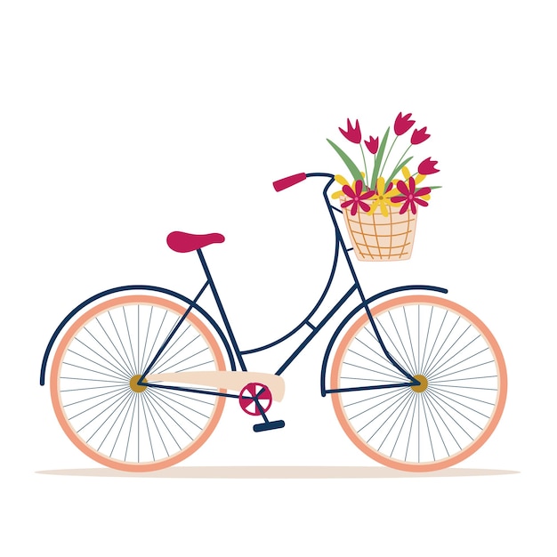Вектор Велосипед - экологически чистый вид транспорта женский велосипед