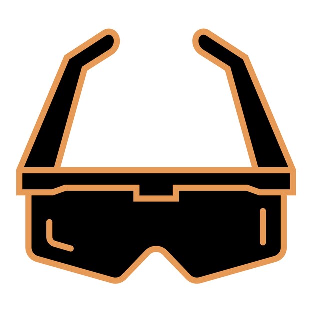 벡터 a black and orange 3d glasses with a black background