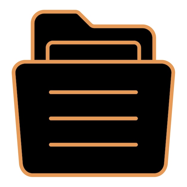 Вектор a black and orange folder with the word  file  on it