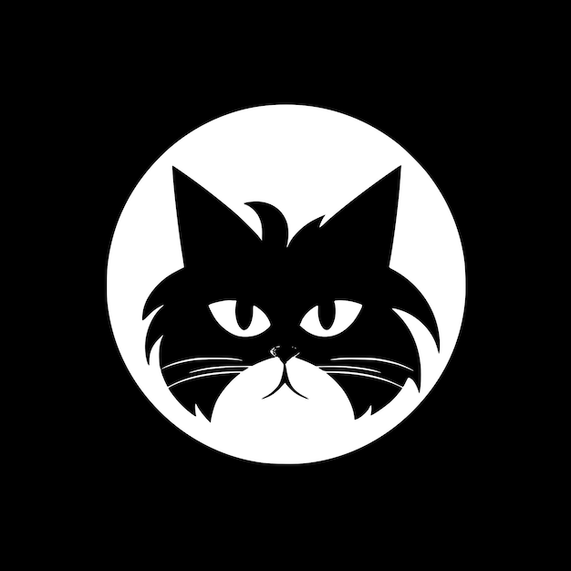 ベクトル a black and white cat with a white circle in the middle