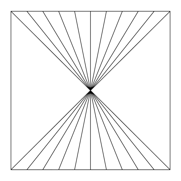 벡터 한 줄의 선이 있는 사각형의 흑백 그림