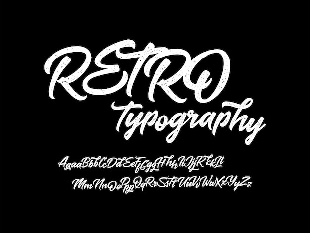 Черно-белый шрифт с ретро типографикой букв.