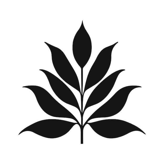 벡터 잎 무늬가 있는 흑백 잎 디자인.
