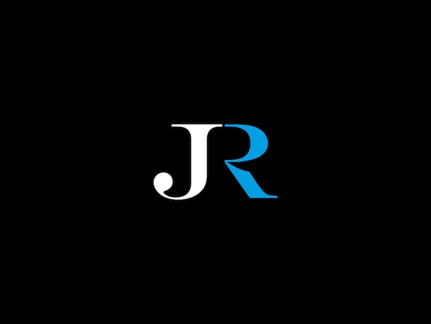 Черно-белый логотип jr на черном фоне
