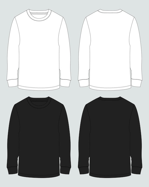 Вектор Черно-белая рубашка показана с белой рубашкой, на которой написано «t».
