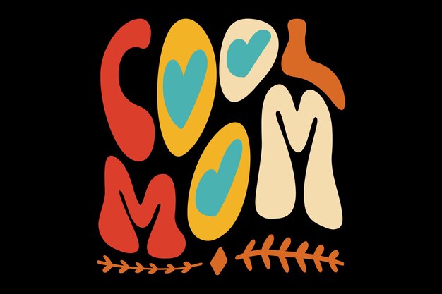 ベクトル 黒の背景に青い文字で「com mom」というカラフルな文字が書かれています。