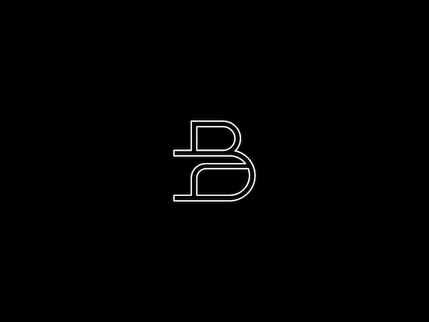 ベクトル 黒の背景に白の文字「b」とその上に白の「b」