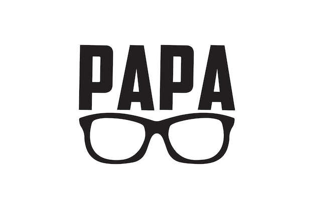 メガネをかけたツキノワグマと「papa bear」の文字