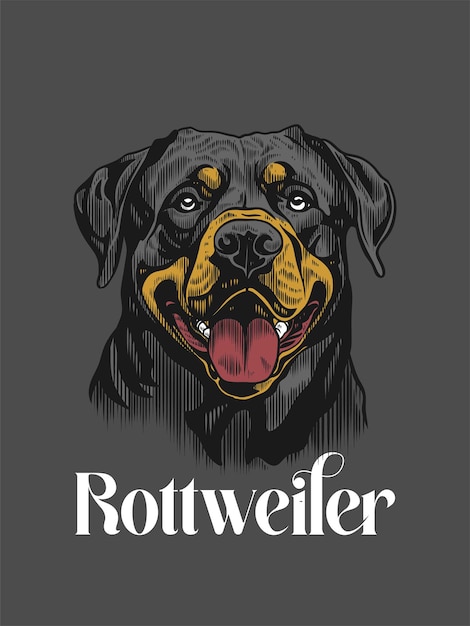 Черная собака ротвейлер