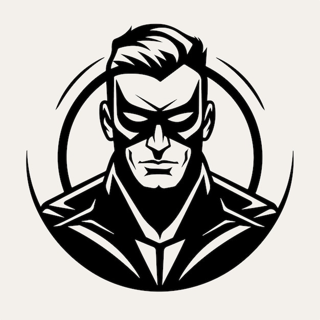 スーパーヒーローのロゴの黒い輪郭画像